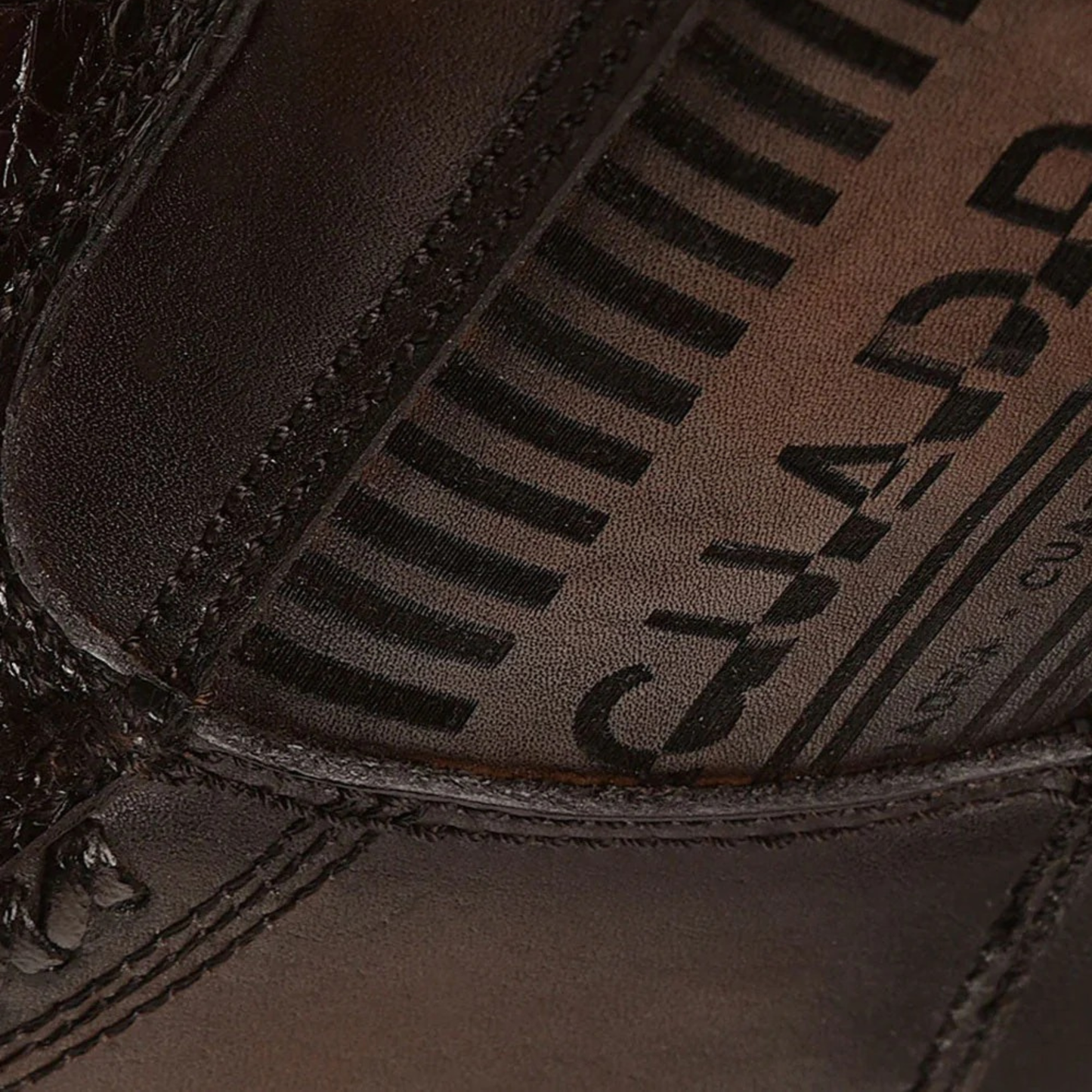 Cuadra Urban Ostrich Leg Western Boot leather detail