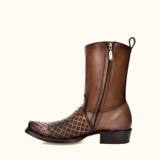 Cuadra Maple Woven Narrow Square Toe Western Boot side view