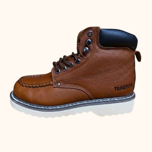 Tractor 1011P men’s brown leather work boot side view