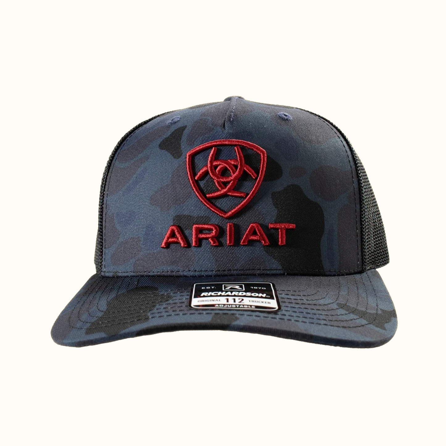 Ariat Camo 3D Logo Snapback Cap Navy front view
