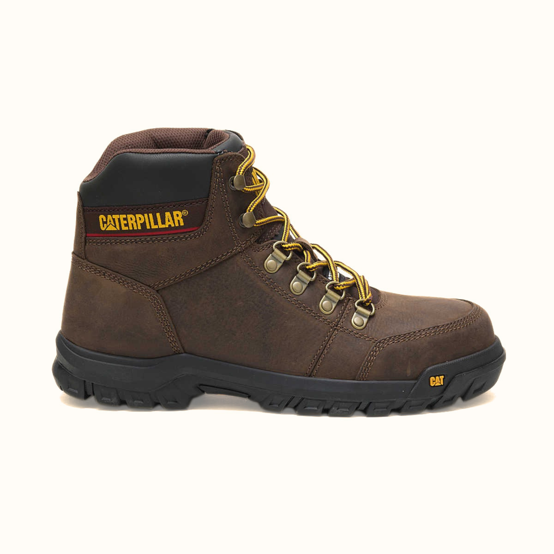 Opposite side profile view of CAT Outline Steel Toe Work Boot
