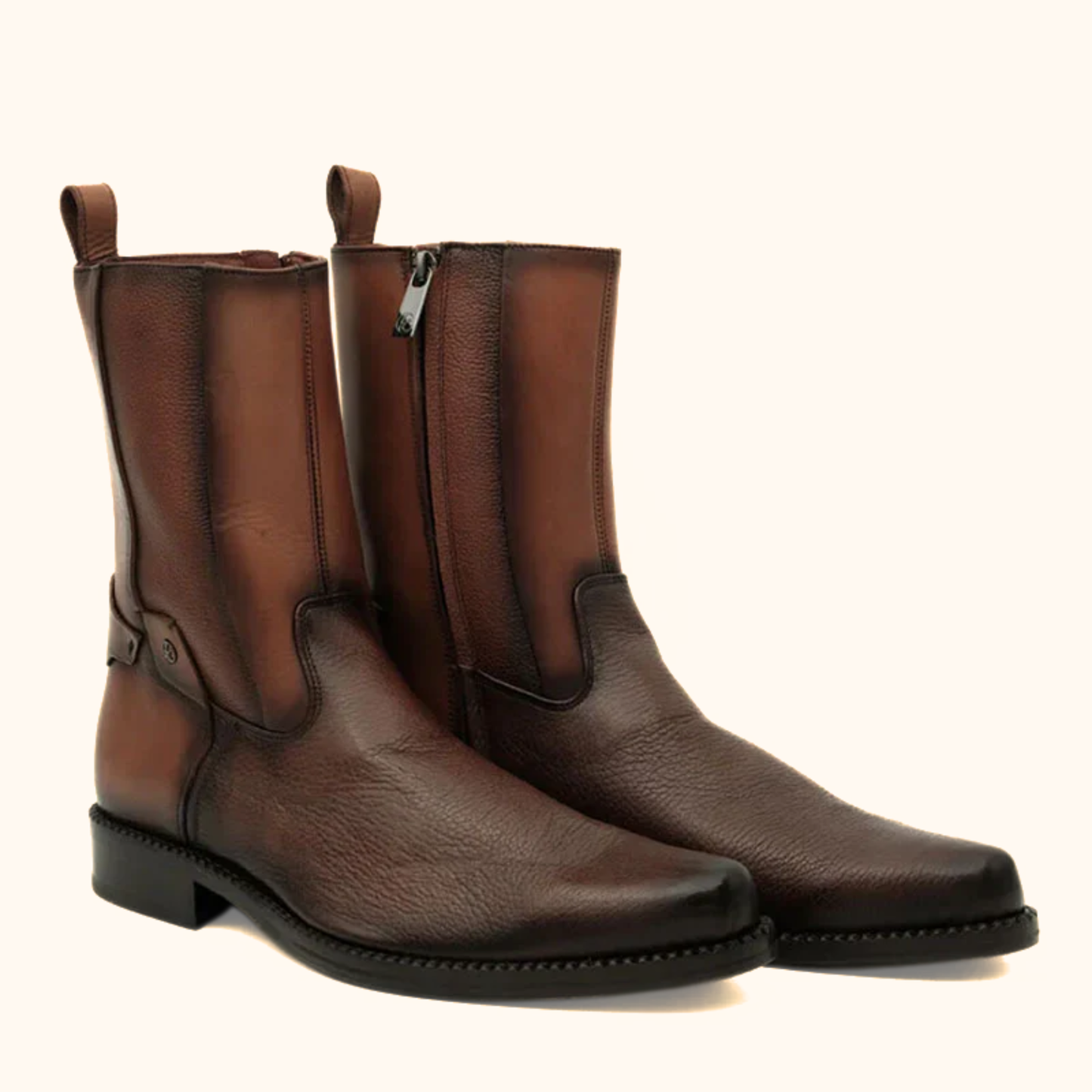 Cuadra Honey Deer Zipper Casual Ankle Boot pair view