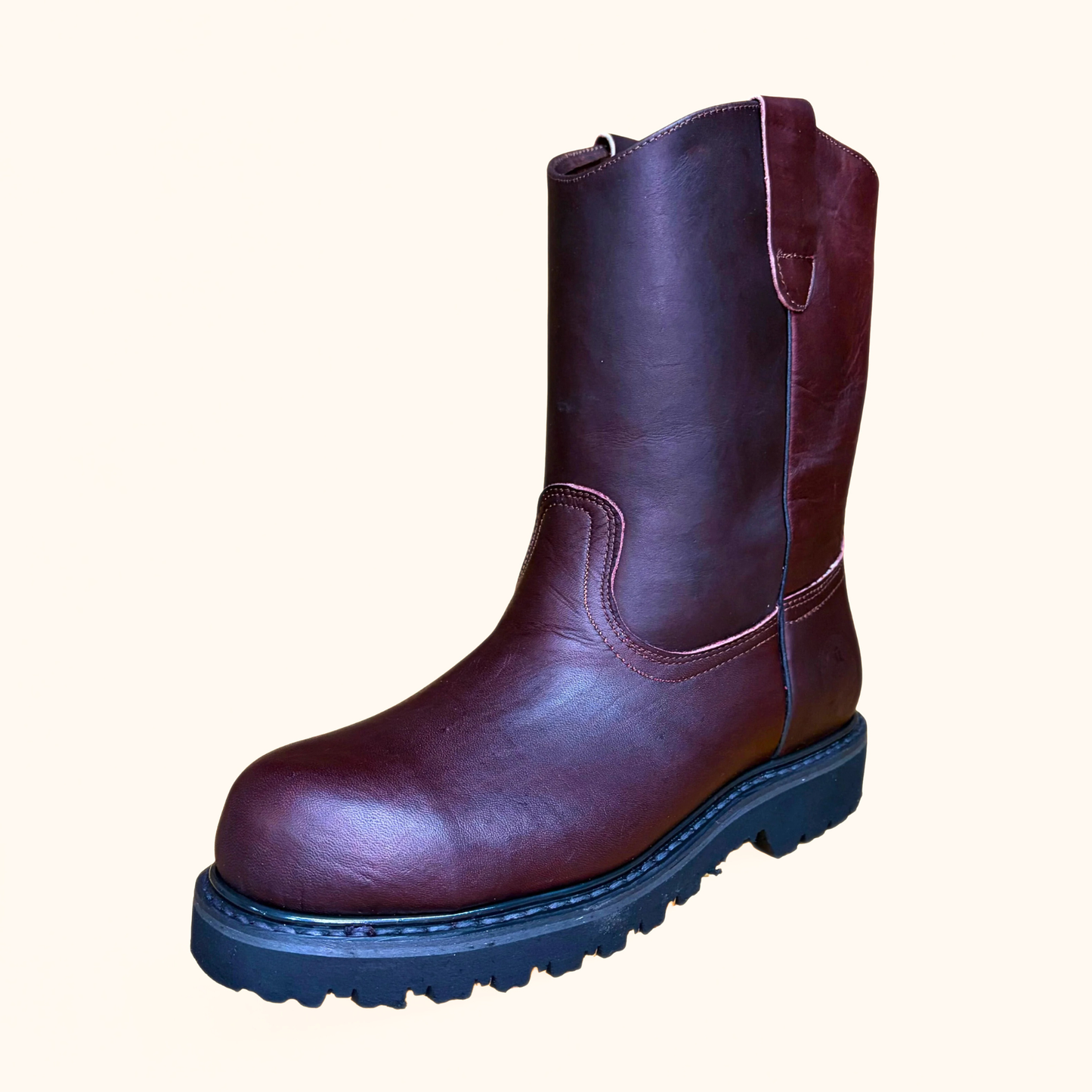 Cerro 640 Vino leather work boot angled side view