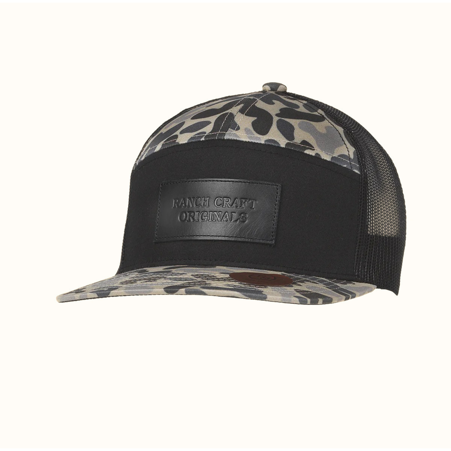 Ranch Craft Originals Camo Trucker Cap Black front view