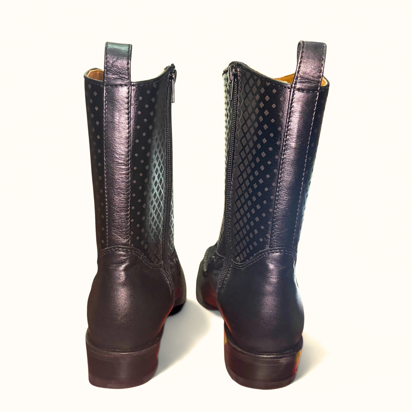 Los Altos Inverted Pirarucu 7X Toe Low Shaft Boot pair rear view