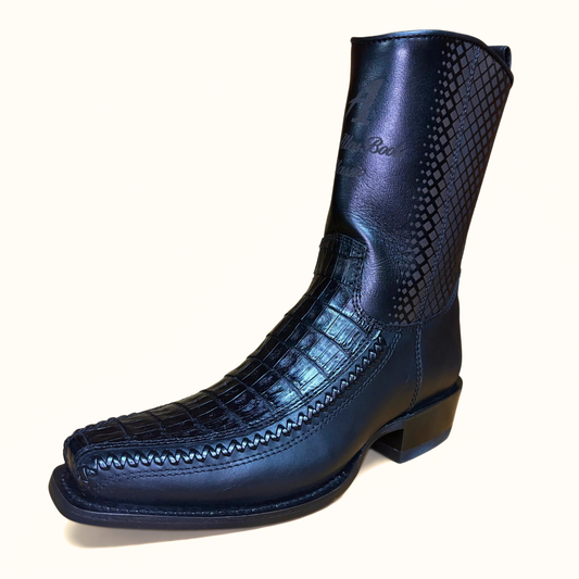 Los Altos Caiman Belly 7X Toe Low Shaft Boot front angle view