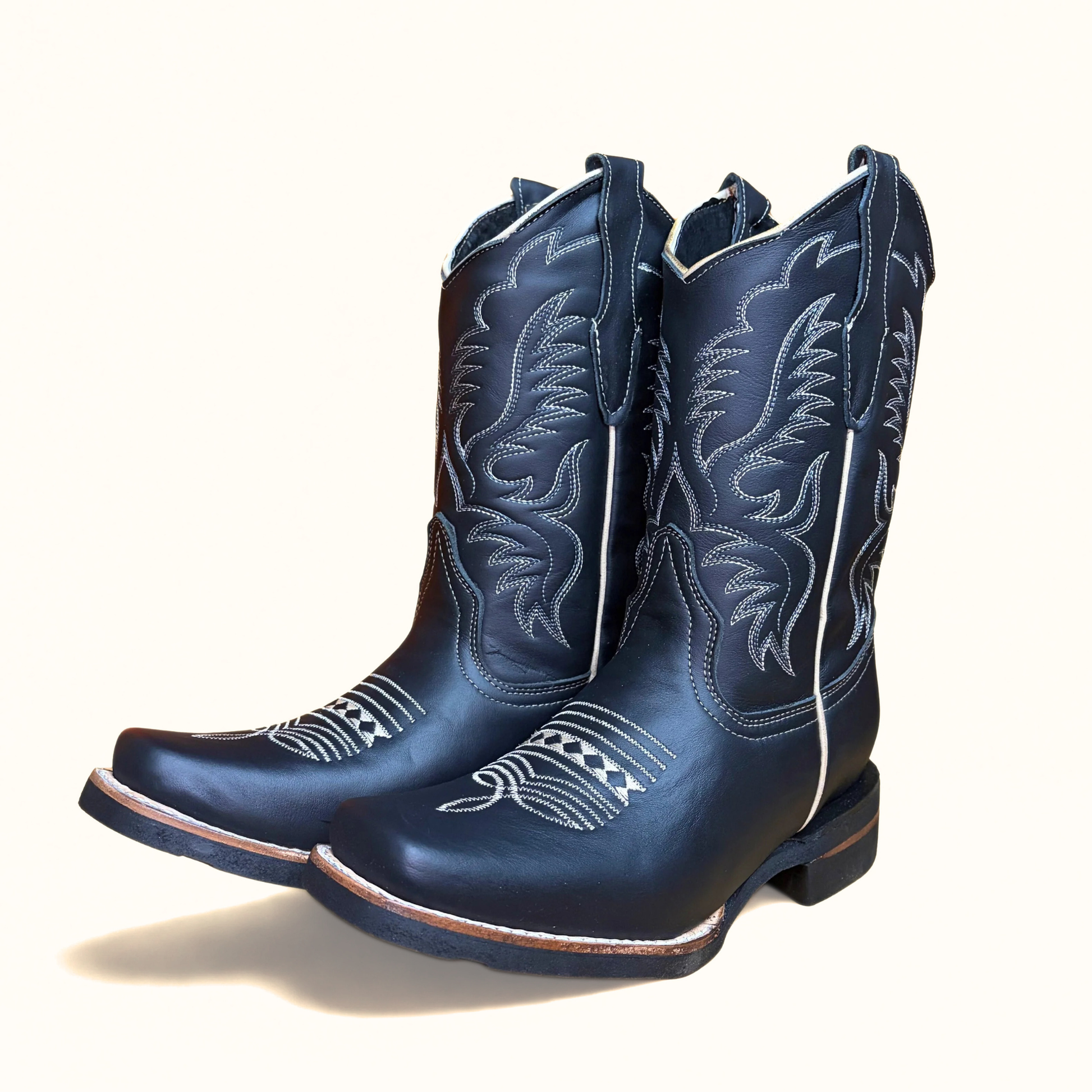 Pair of Arius Napa Black Rodeo Boots viewed from the side