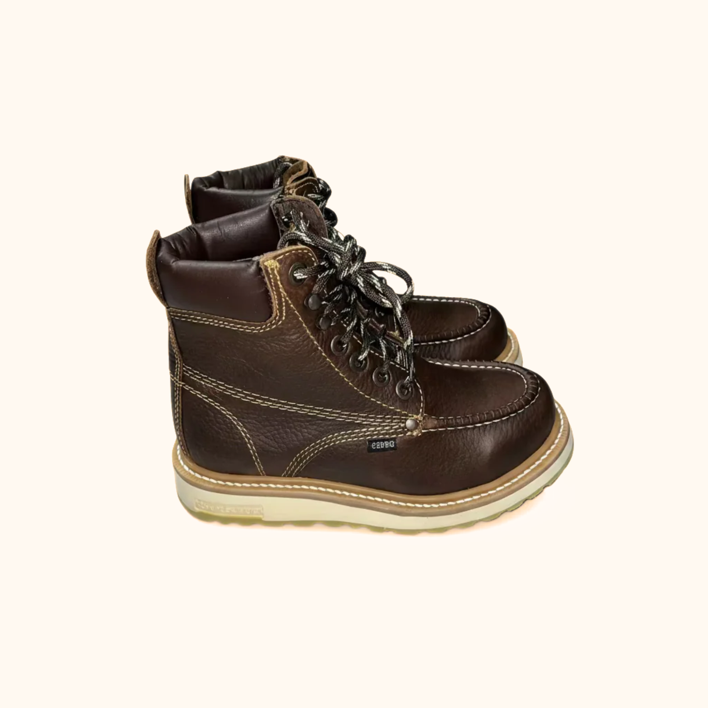Side view of a pair of Cerro Total Terreno Work Boots in brown