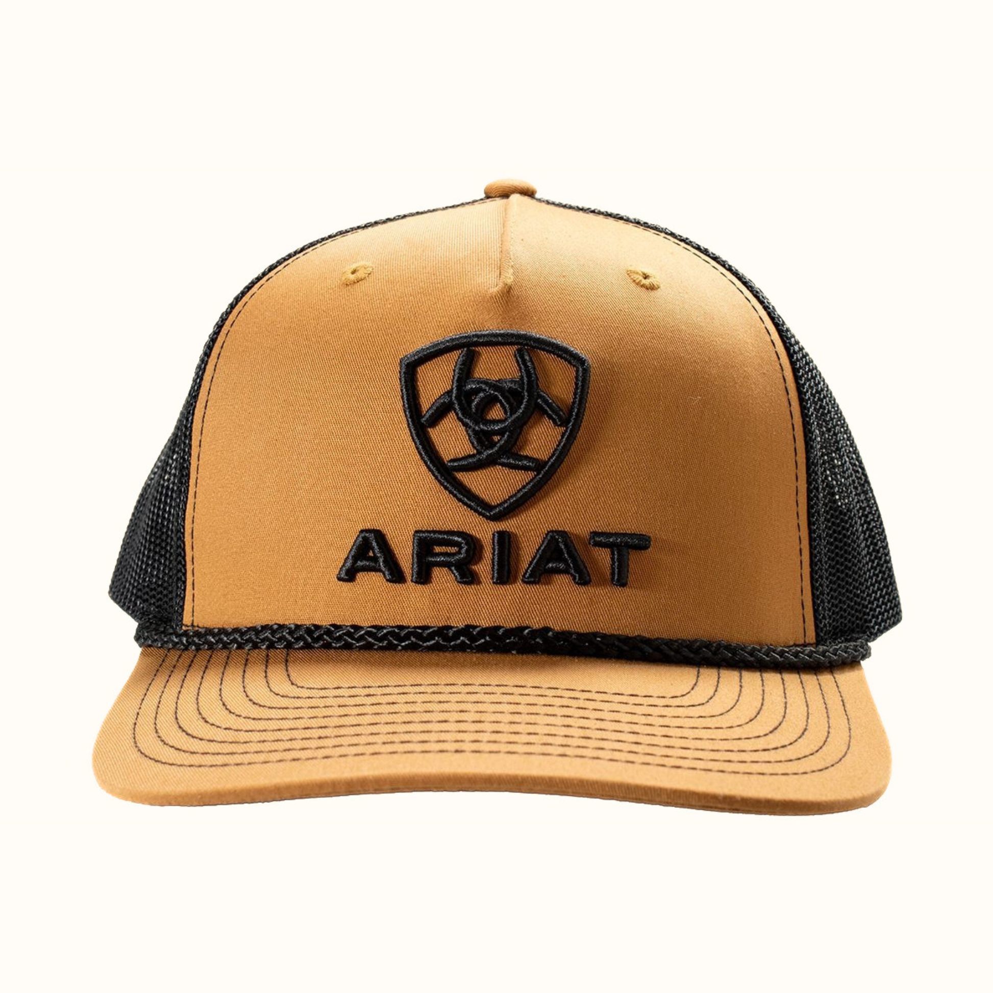 Ariat 3D Shield Snapback Cap Tan front view