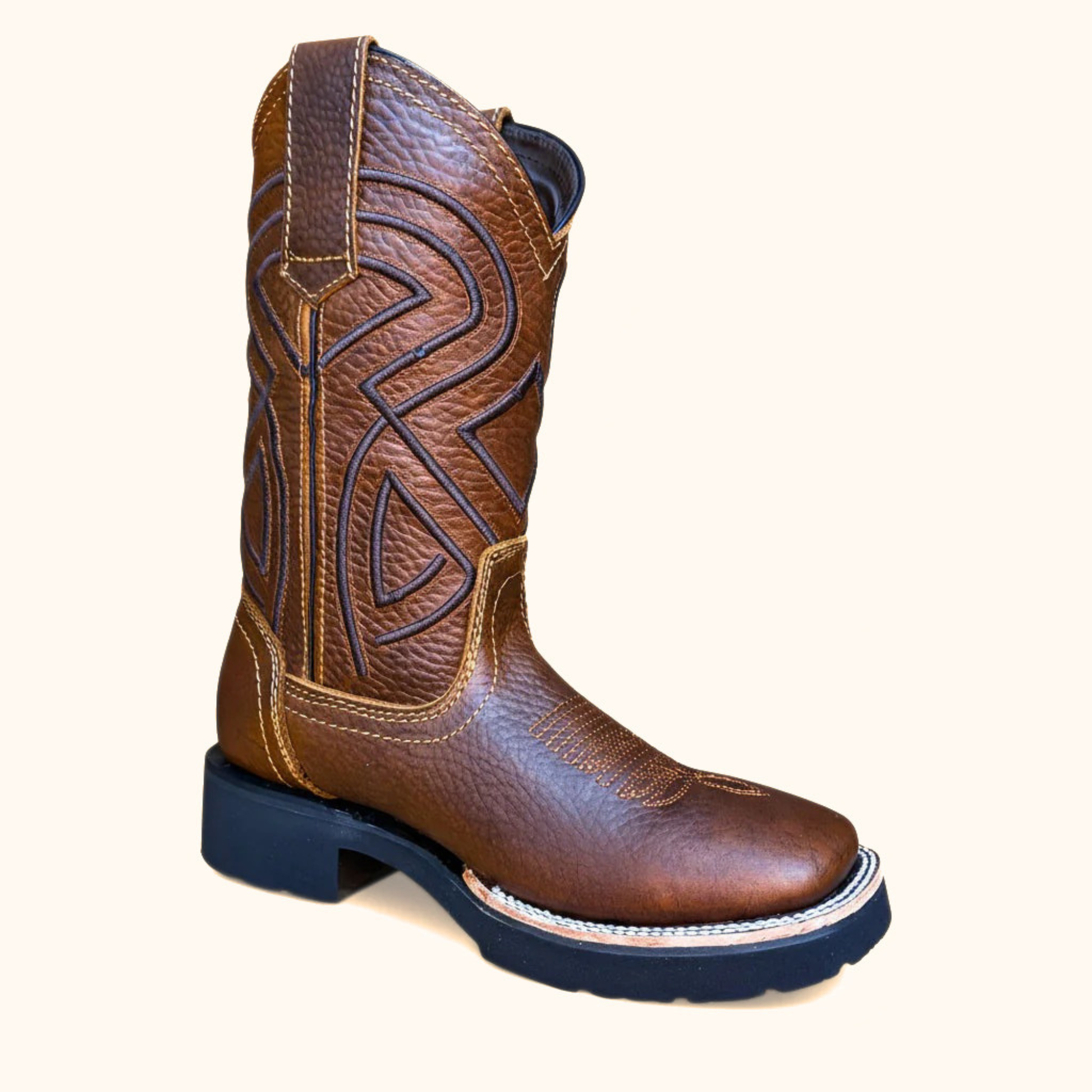Cerro CT Crazy Ocre square toe boot opposite angled view