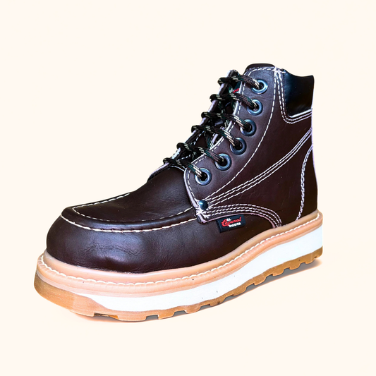 Cerro 545 Café Cactus steel toe work boot angled view