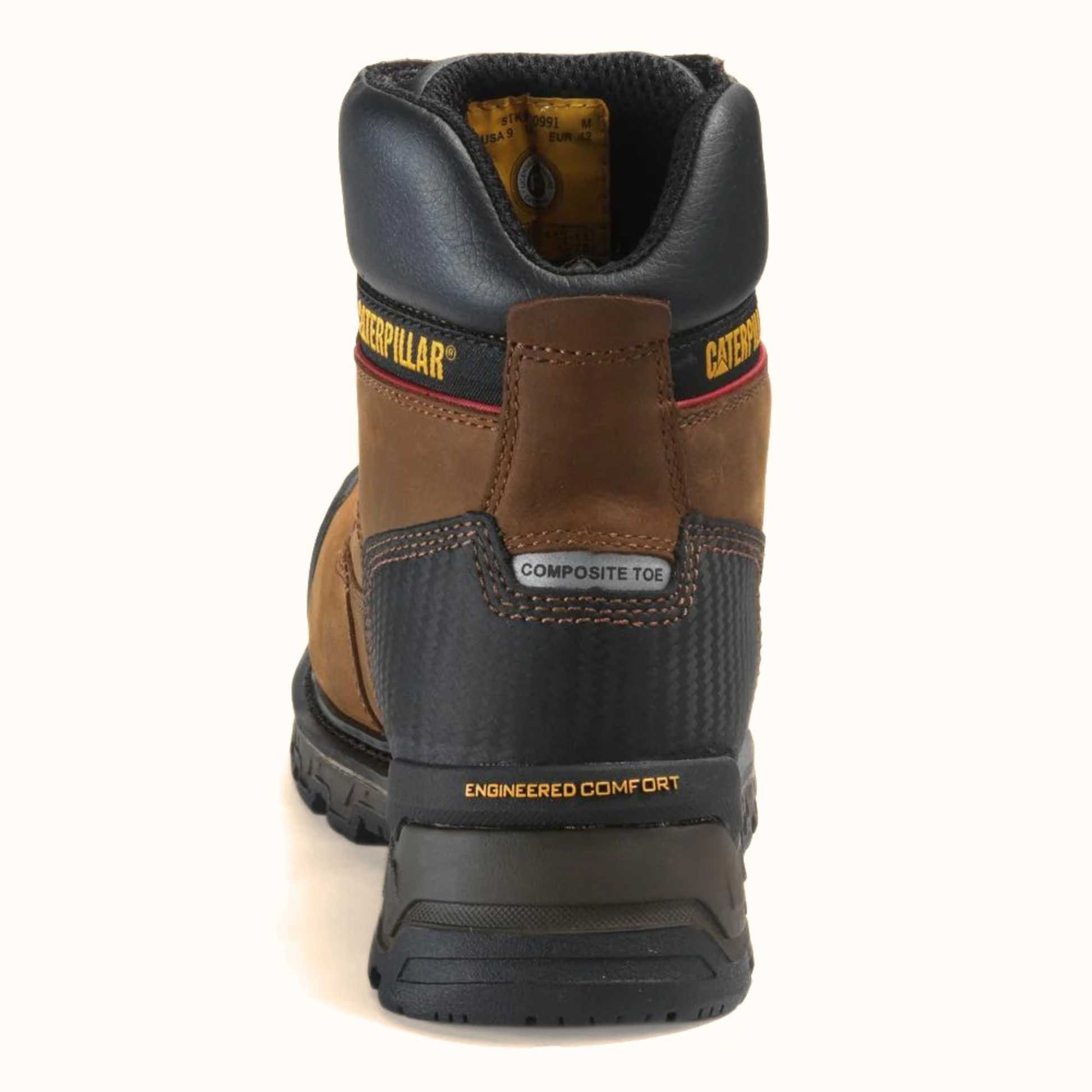 CAT Excavator XL 6-Inch Waterproof Composite Toe Work Boot rear view