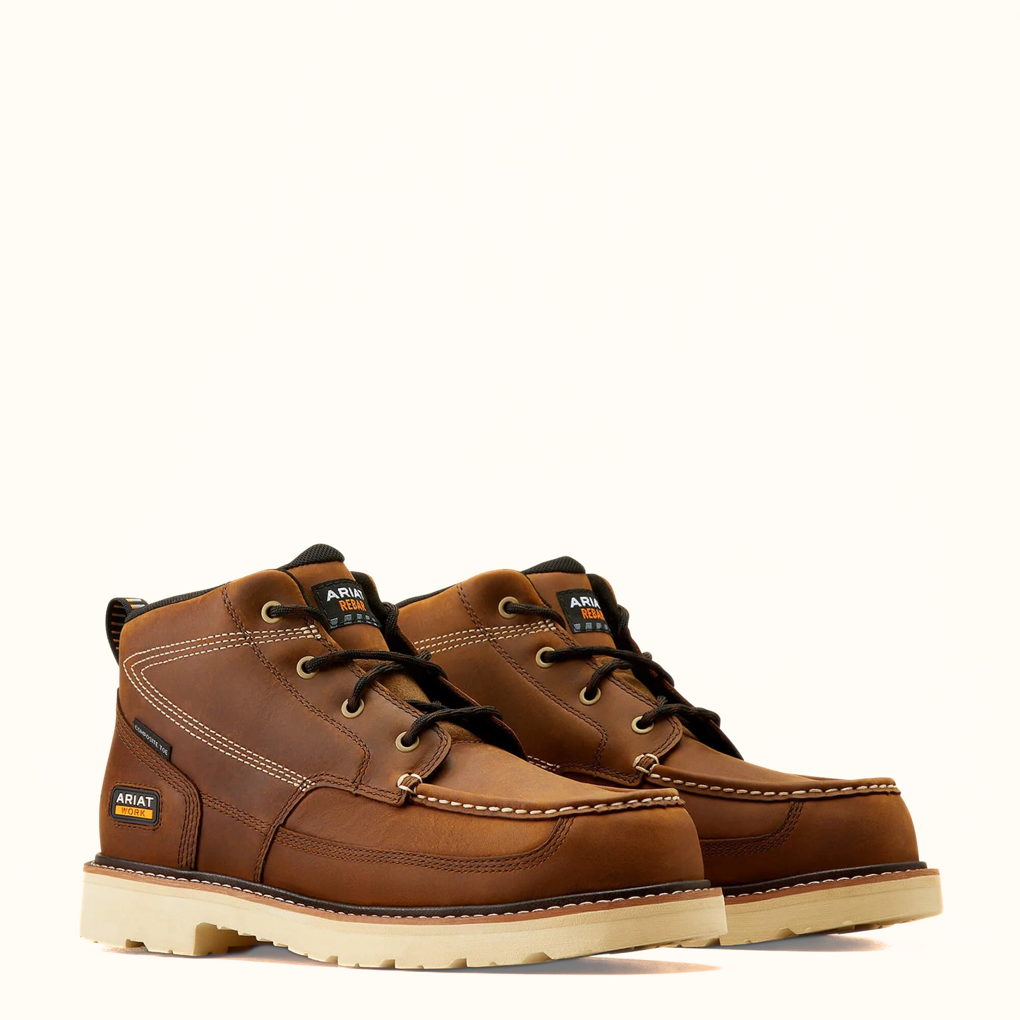 Ariat Rebar Lift Chukka Composite Toe Work Boot Brown pair profile view