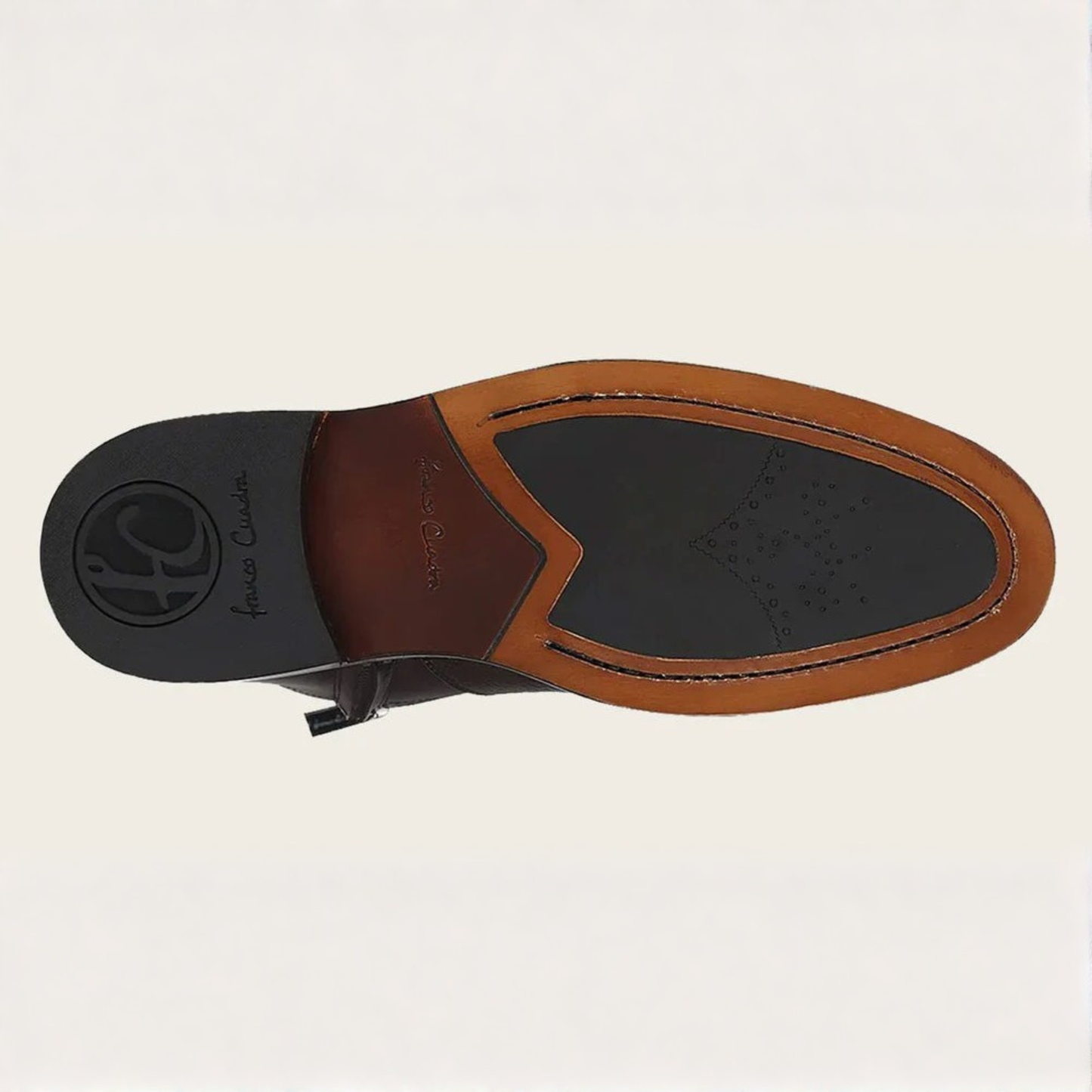 Cuadra Urban Dark Brown Deer Leather Dress Boot outsole detail