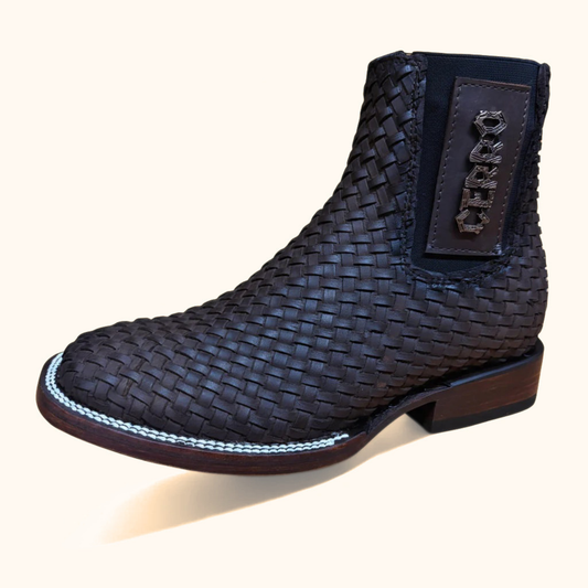 Cerro Petatillo Cafe Square Toe Botin front angle view