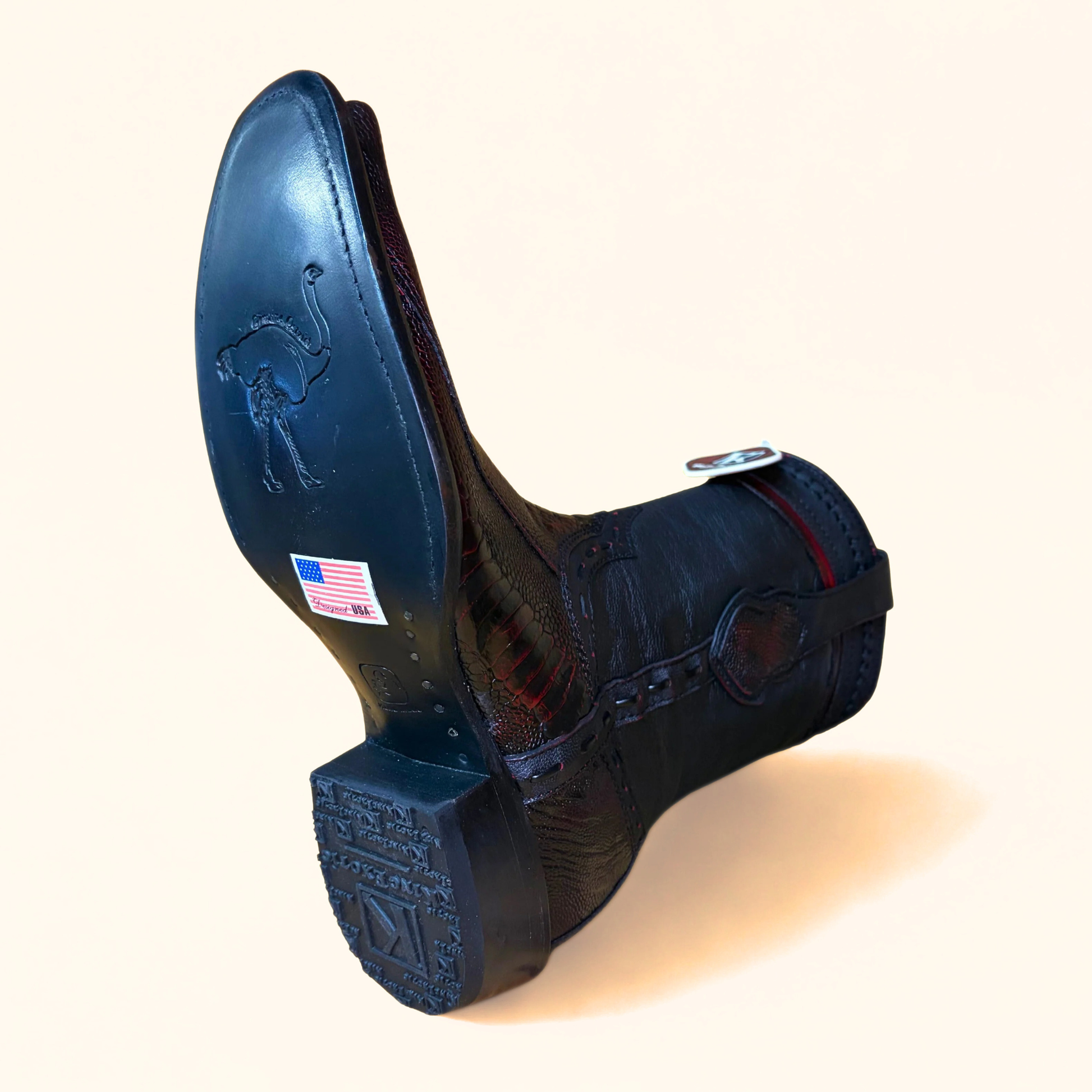 King Exotic Ostrich Leg Boot outsole detail