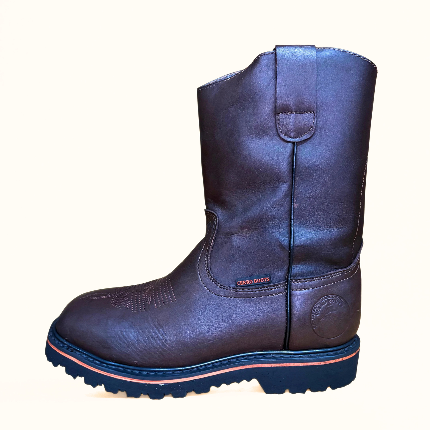 Cerro Roper Steel Toe Work Boot brown leather side view