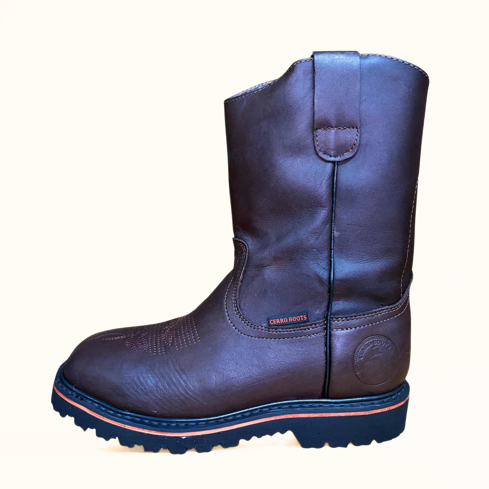 Cerro Roper Steel Toe Work Boot brown leather side view