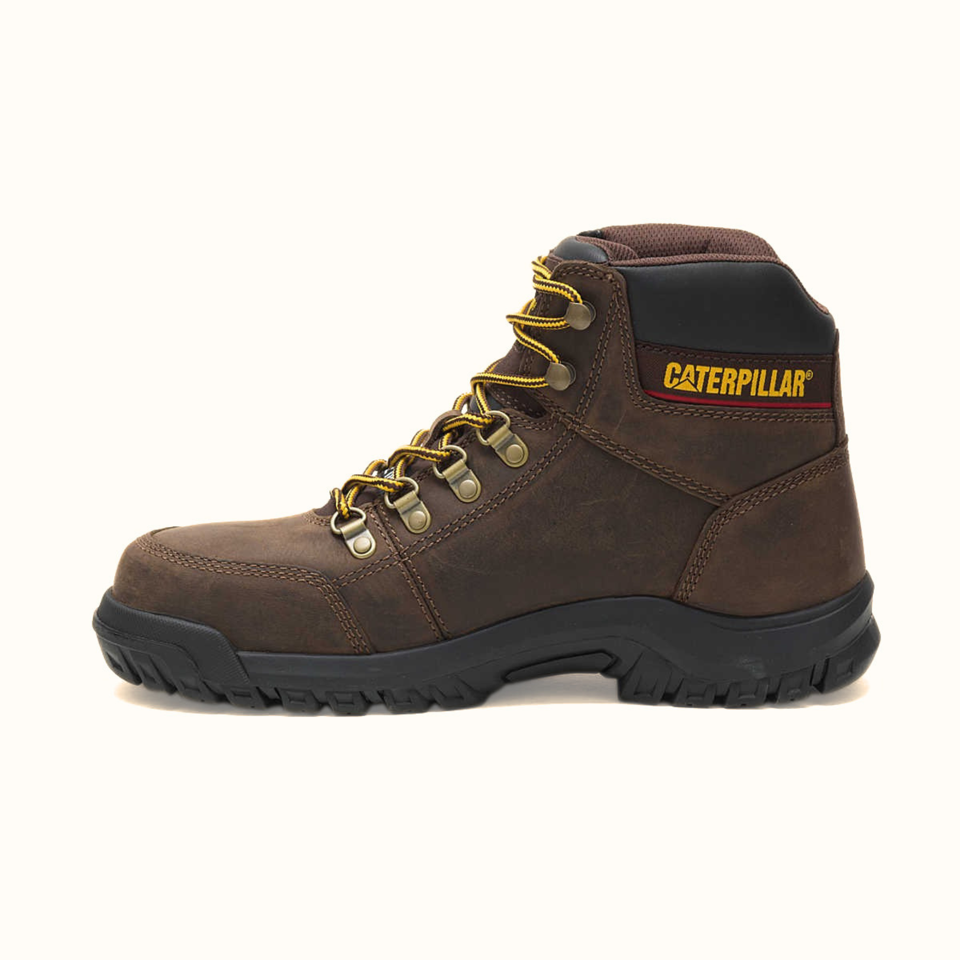 Side profile view of CAT Outline Steel Toe Work Boot