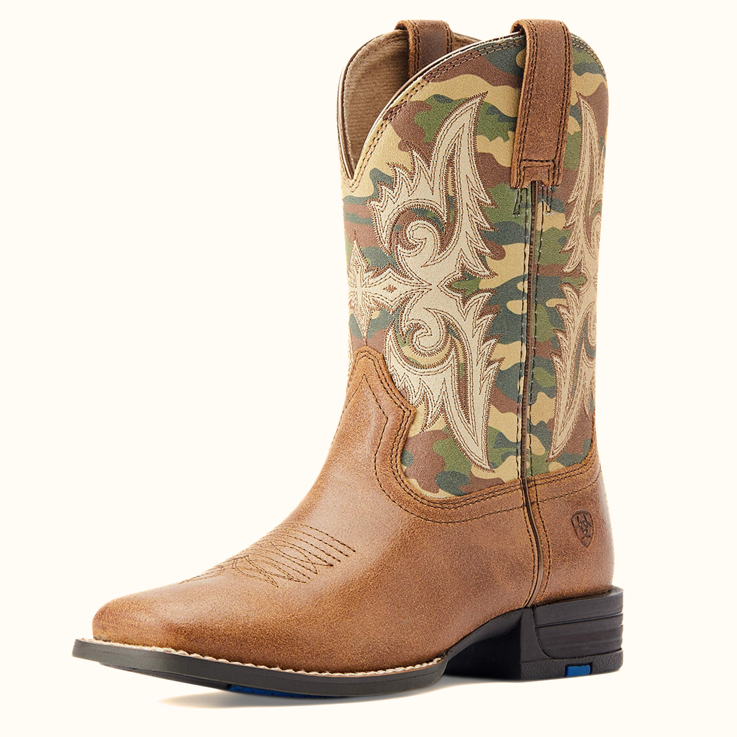Ariat Kids Lonestar Western Boot Beige angle view