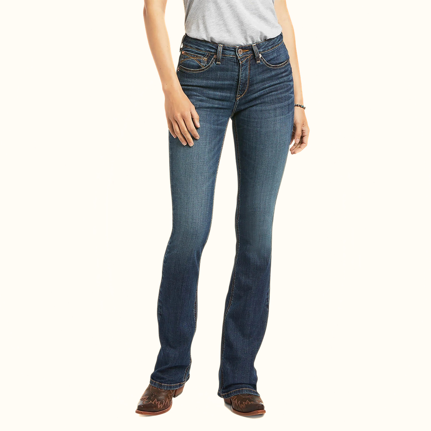 Ariat Women’s R.E.A.L. High Rise Fernanda Boot Cut Jeans Blue front view
