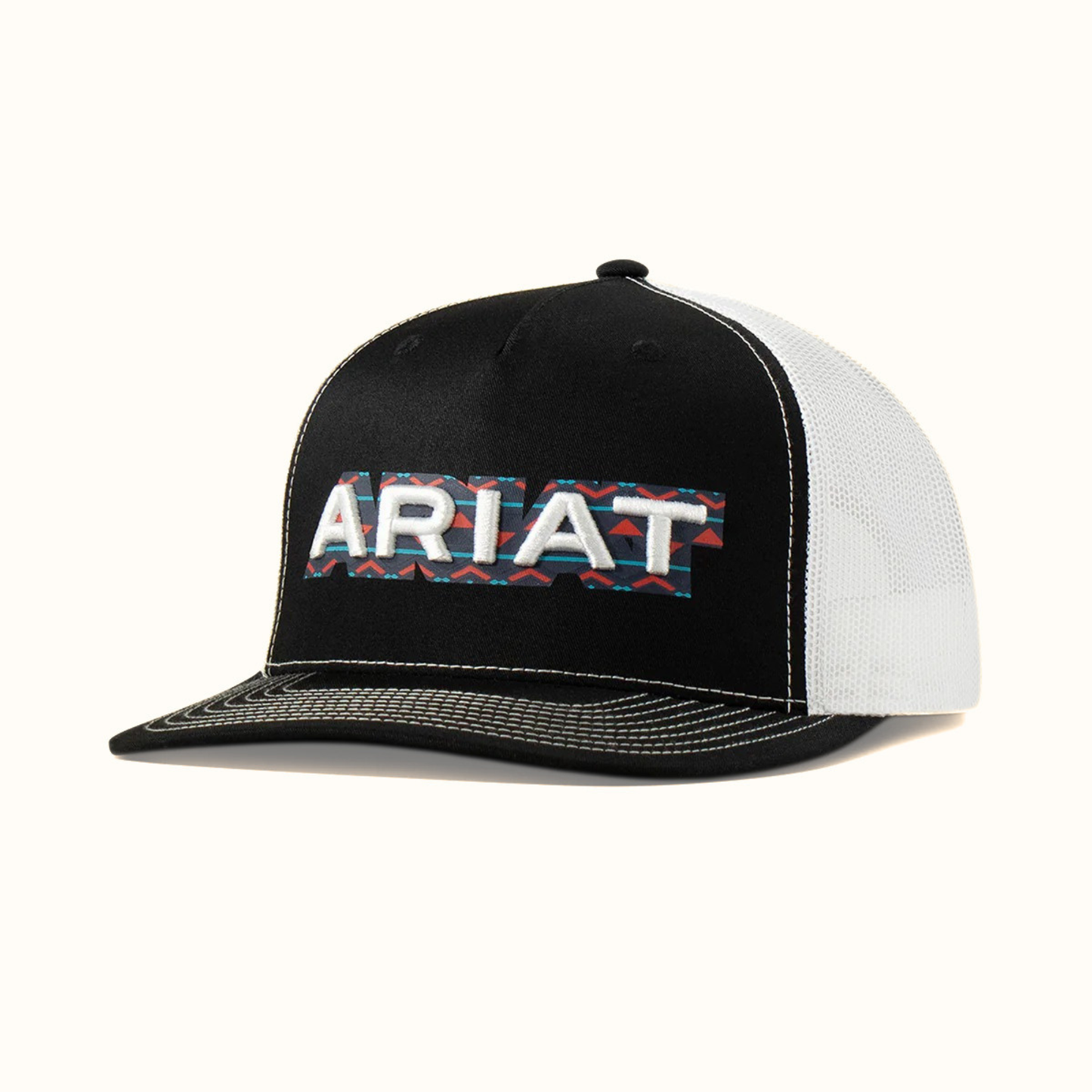 Ariat 3D Logo Snapback Cap Black front angle view