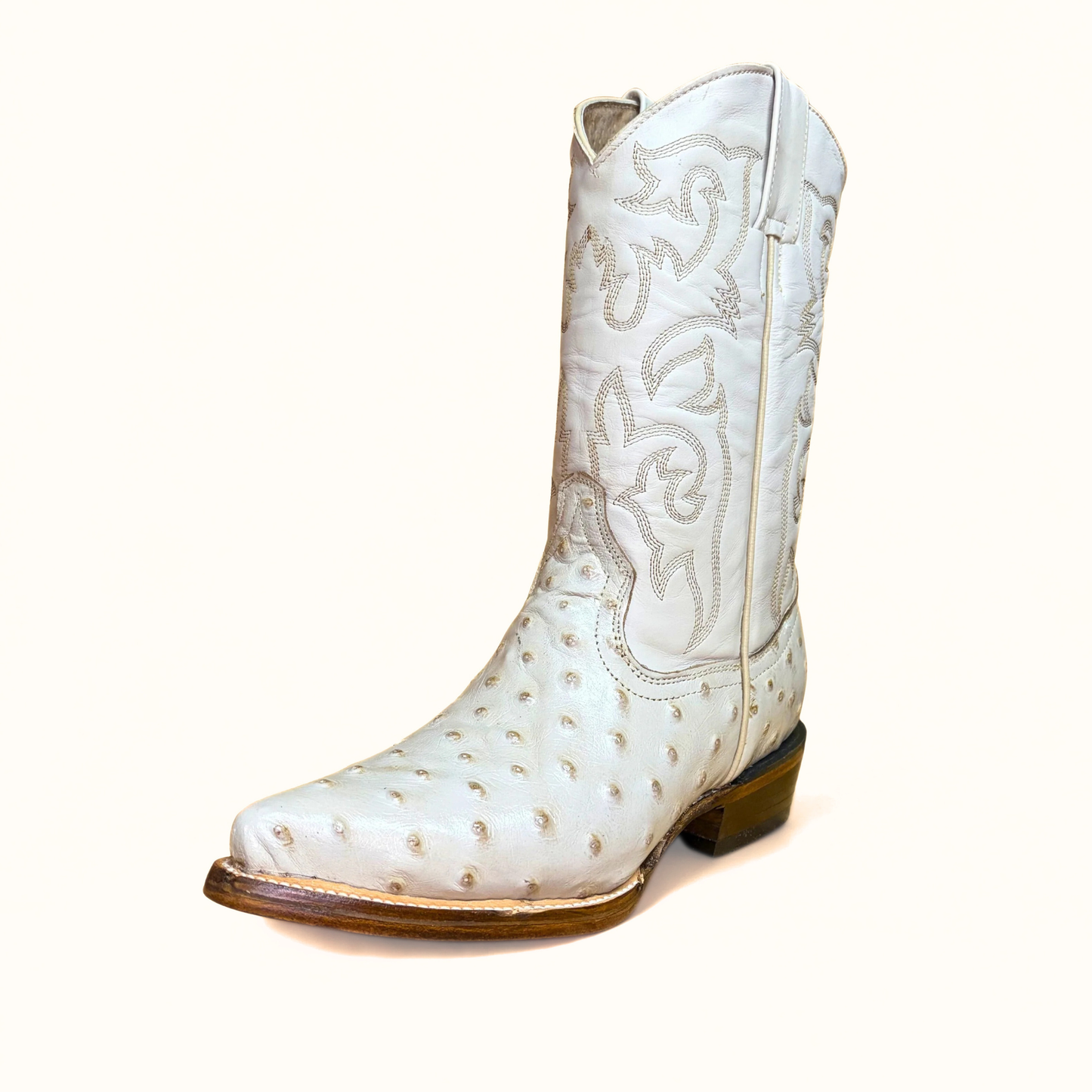 Arius Ostrich Print Texas Western Boot angled view