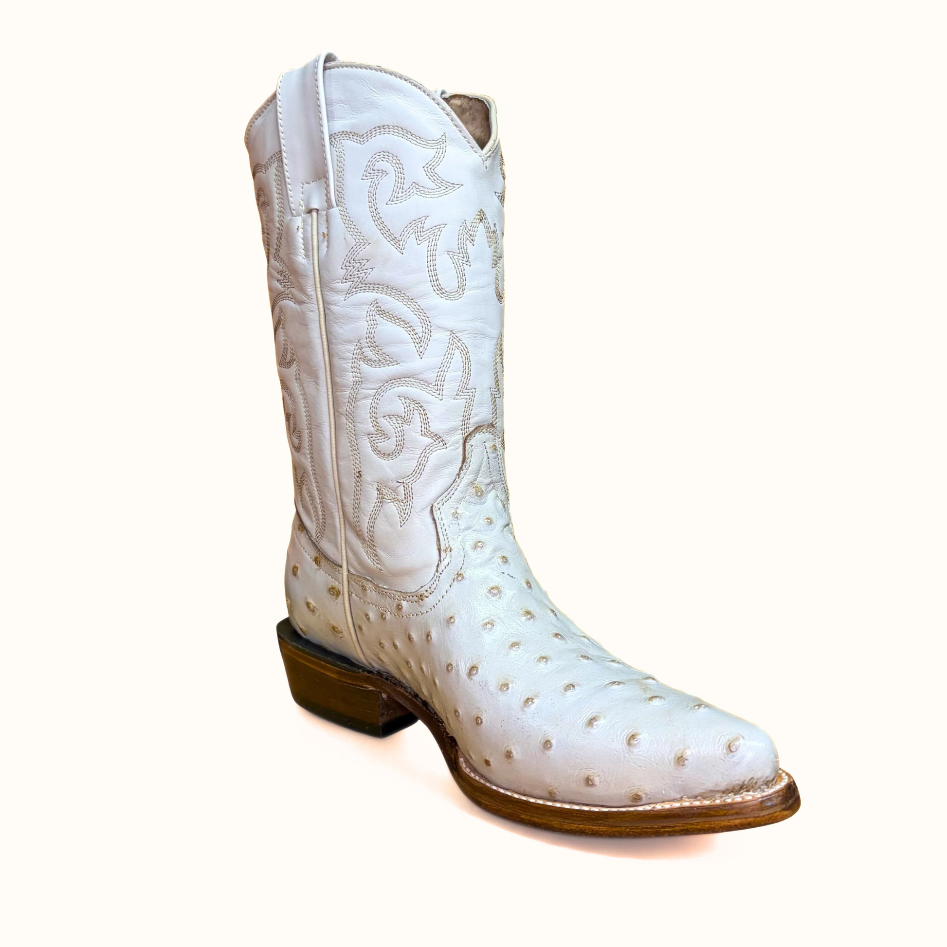 Arius Ostrich Print Texas Western Boot angled view