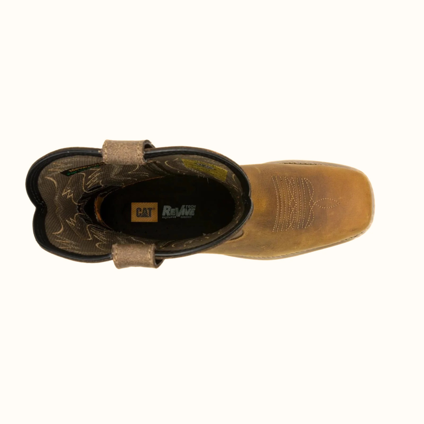 CAT Colorado Frontier Steel Toe Boot top detail view