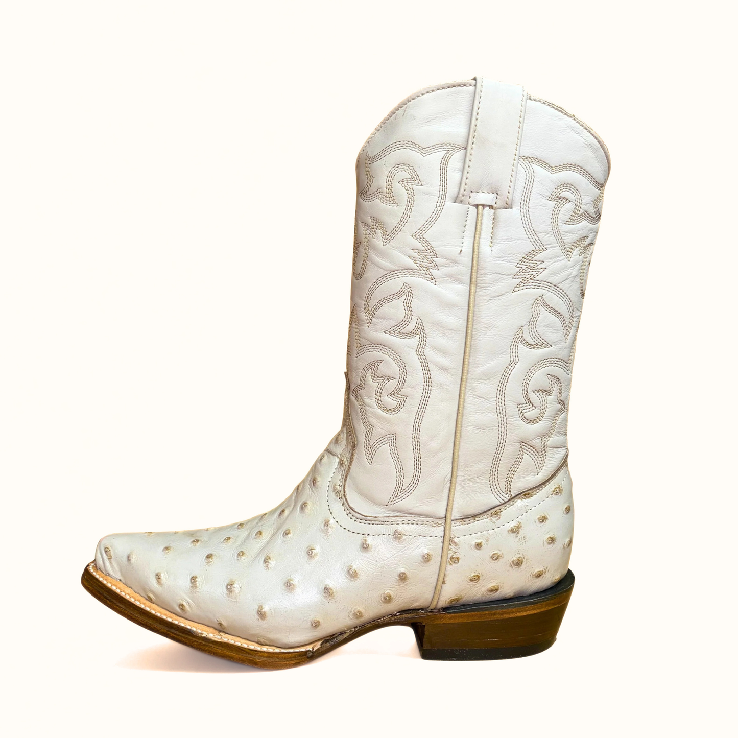 Arius Ostrich Print Texas Western Boot side view