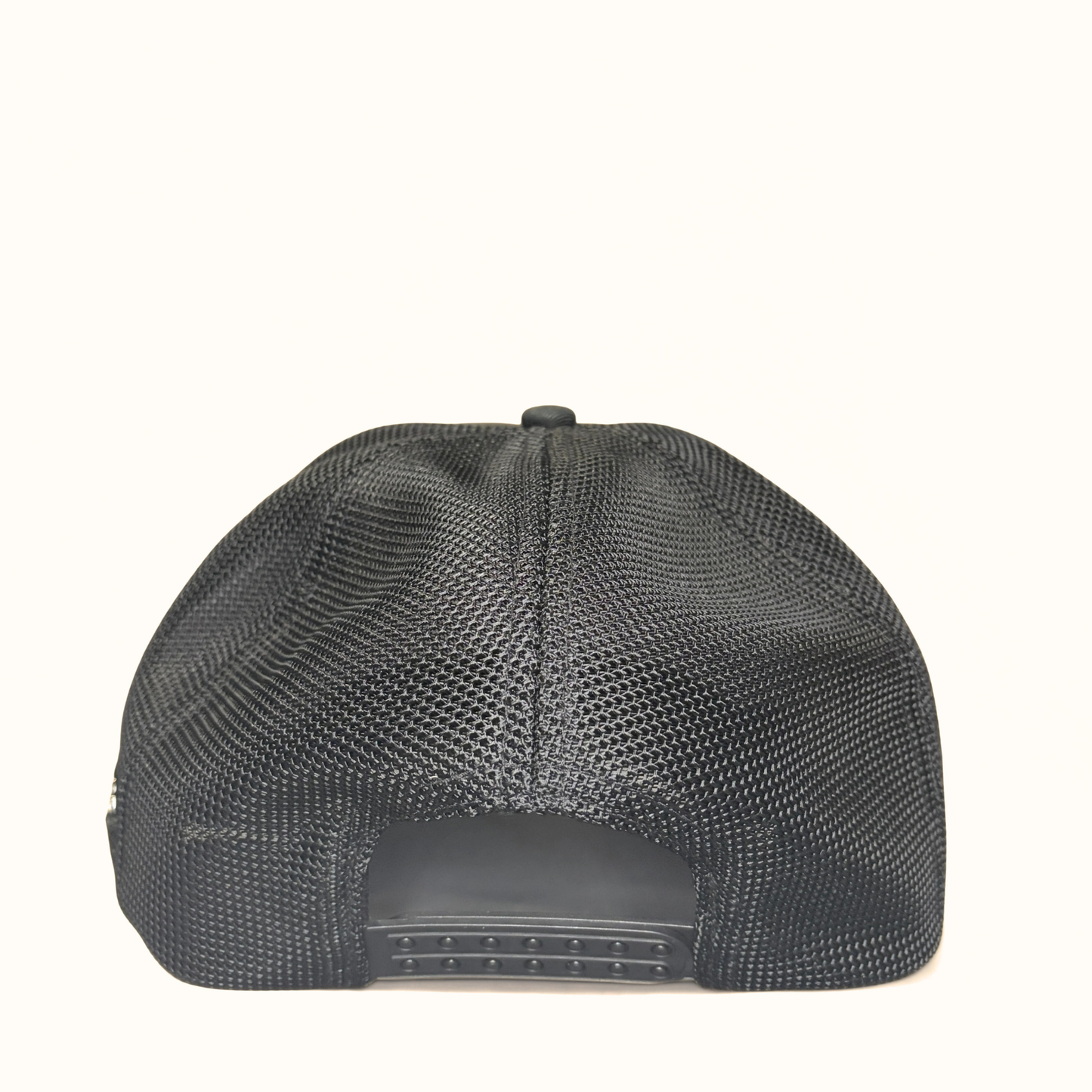 Cuadra Leather Logo Snapback Cap Black rear view