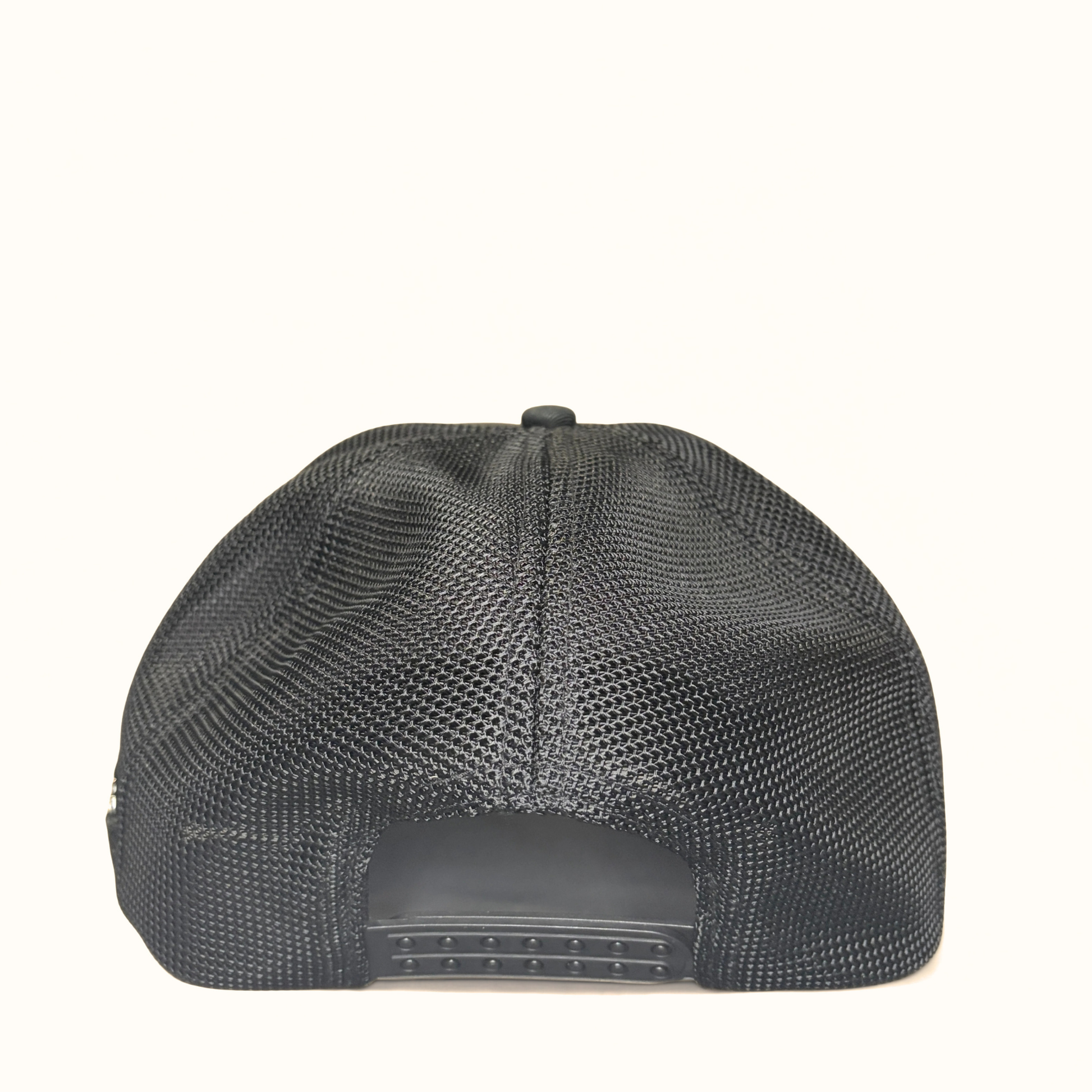 Cuadra Leather Logo Snapback Cap Black rear view