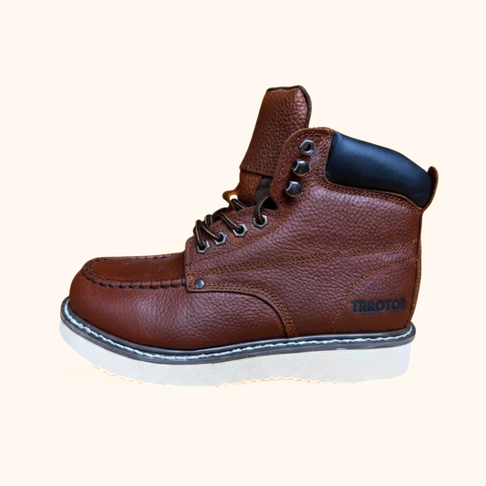 Tractor 622R brown leather wedge sole work boot side view