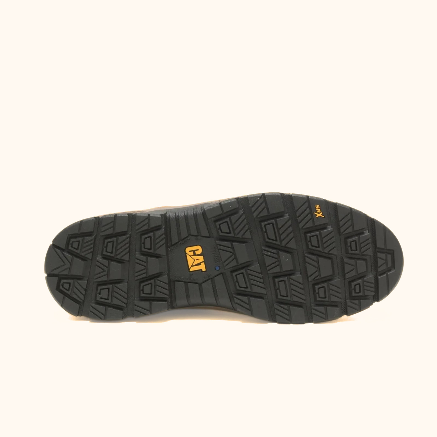 CAT Exposition Chelsea Work Boot outsole view showing tread pattern