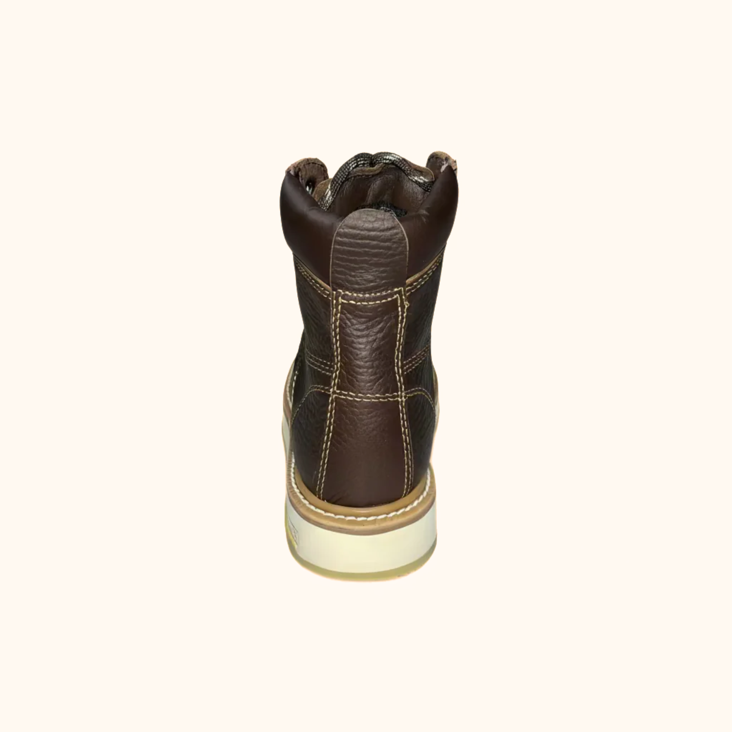 Back view of Cerro Total Terreno Work Boot in brown leather