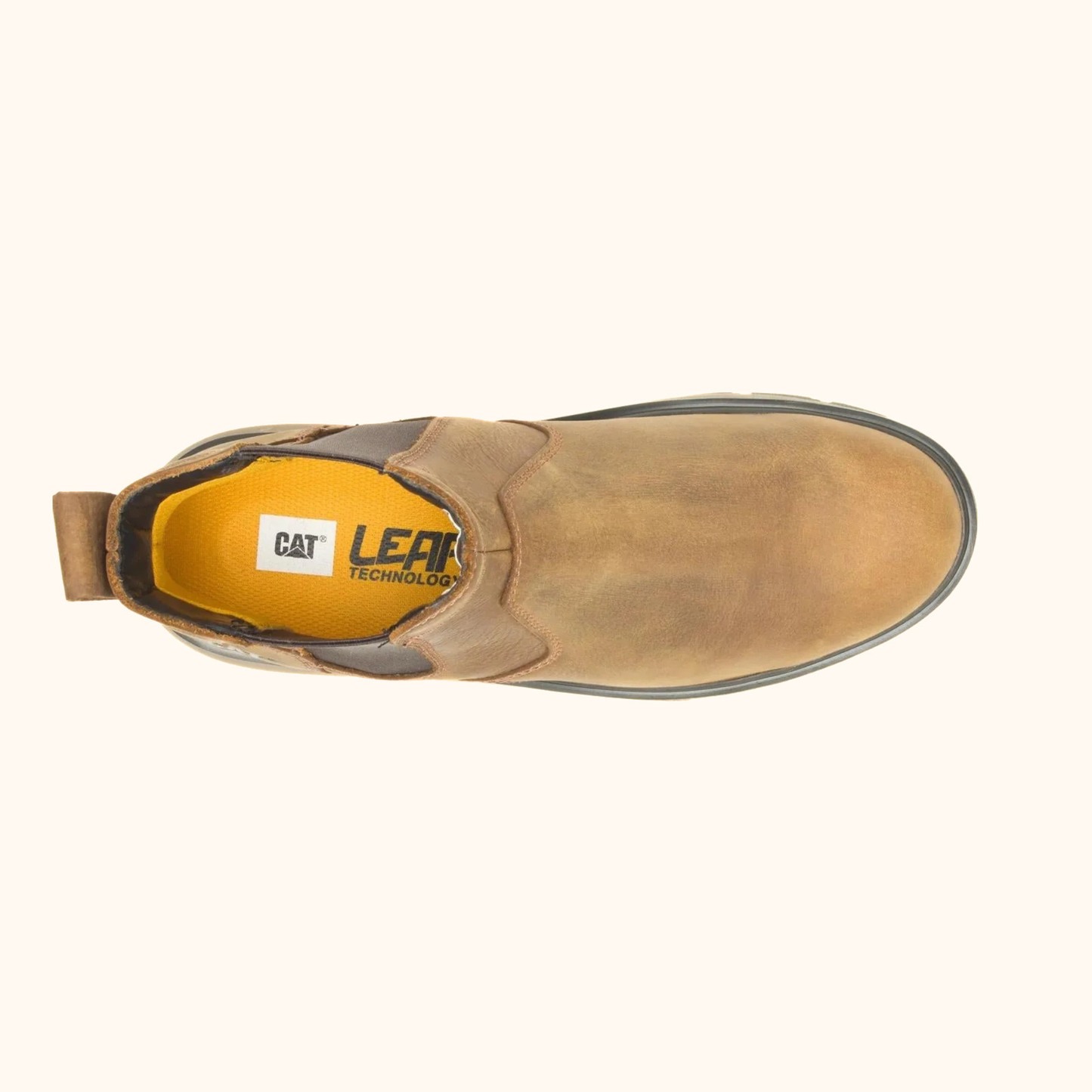 CAT Exposition Chelsea Work Boot top view showing interior opening