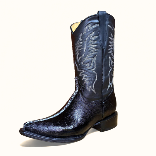 Arius Imitacion Negro Mantarraya men’s western boot angle view