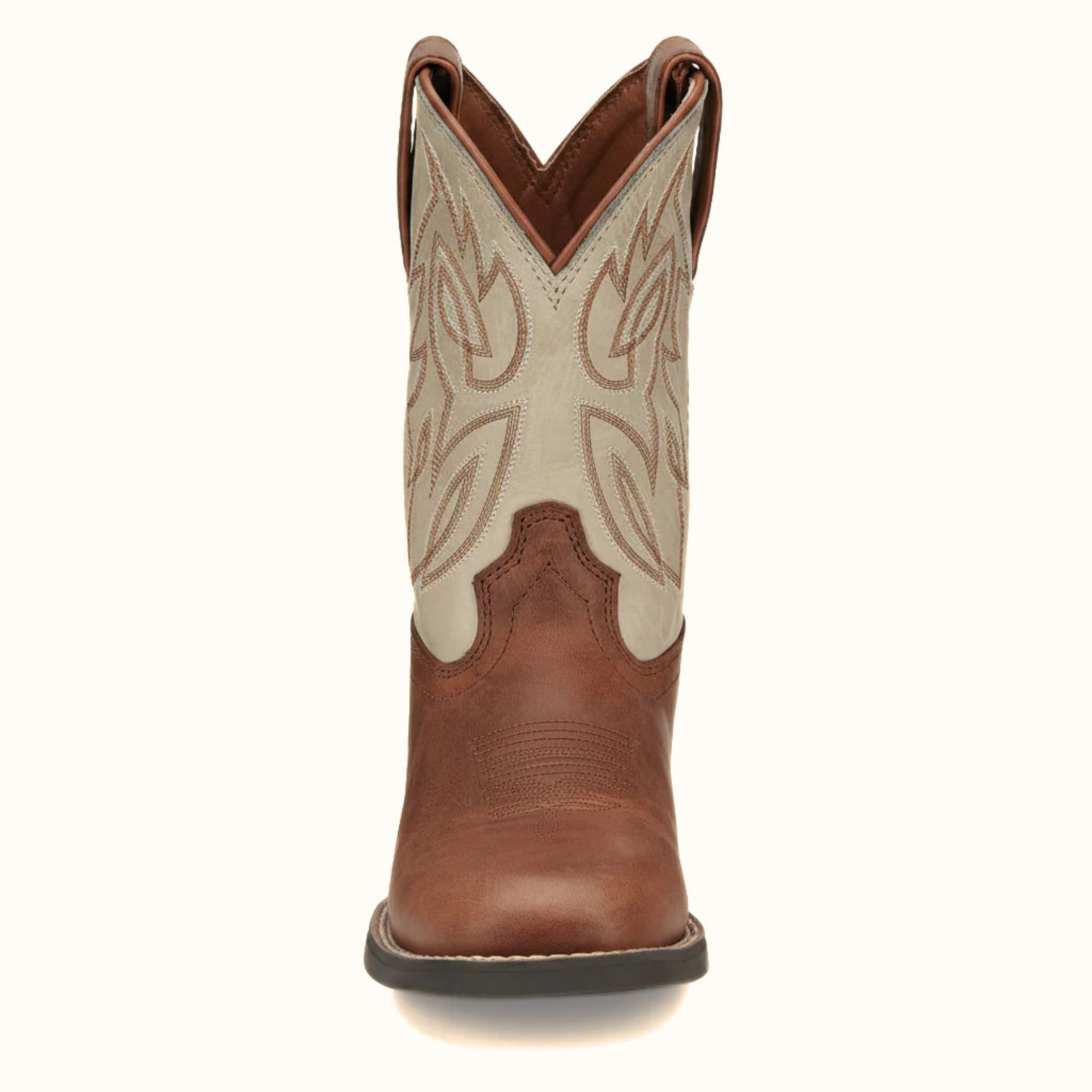 Justin Canter Junior Boot front profile in brown leather
