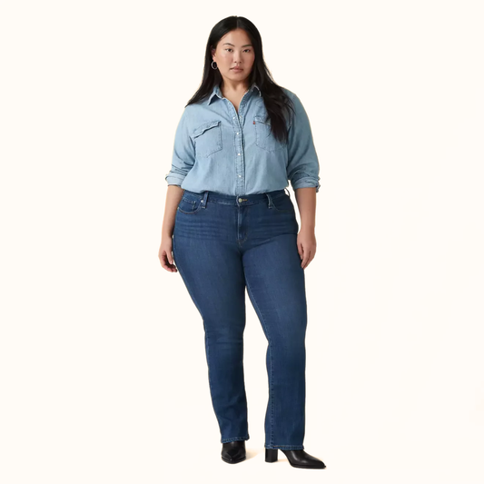 Levi’s Women’s Blue Classic Bootcut Jeans full front standing view