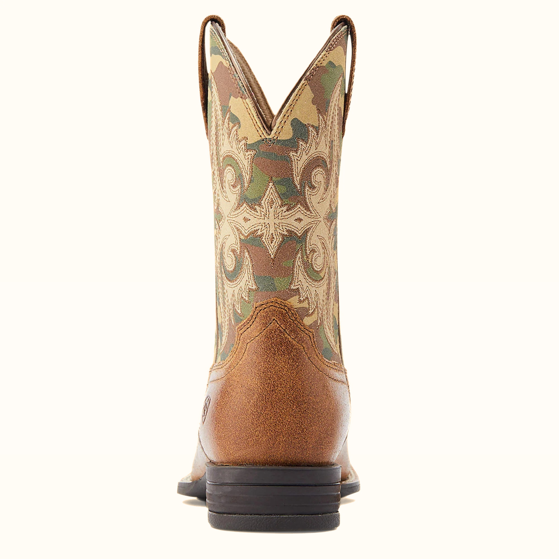 Ariat Kids Lonestar Western Boot Beige rear view