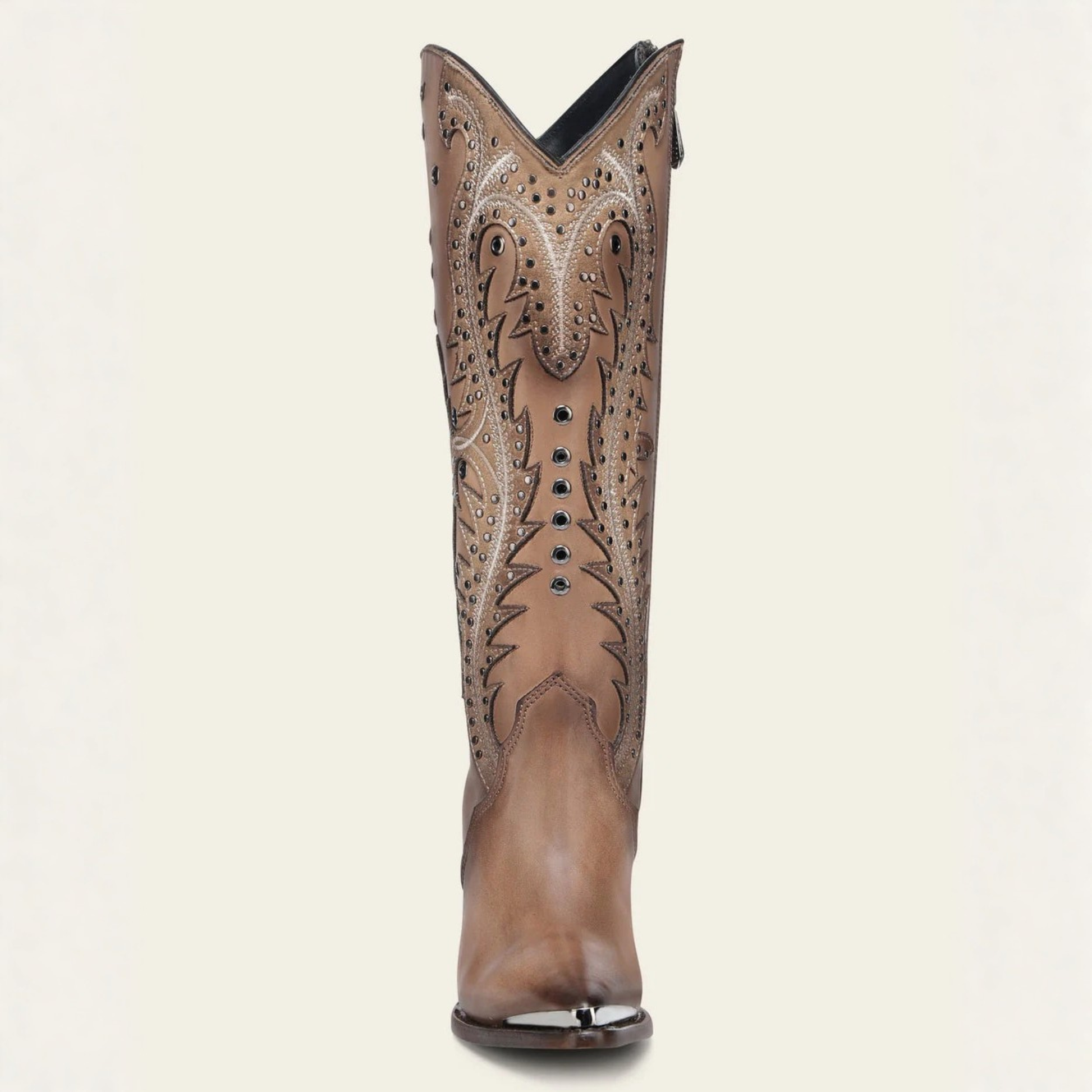 Cuadra Tall Western Style Brown Boot front view