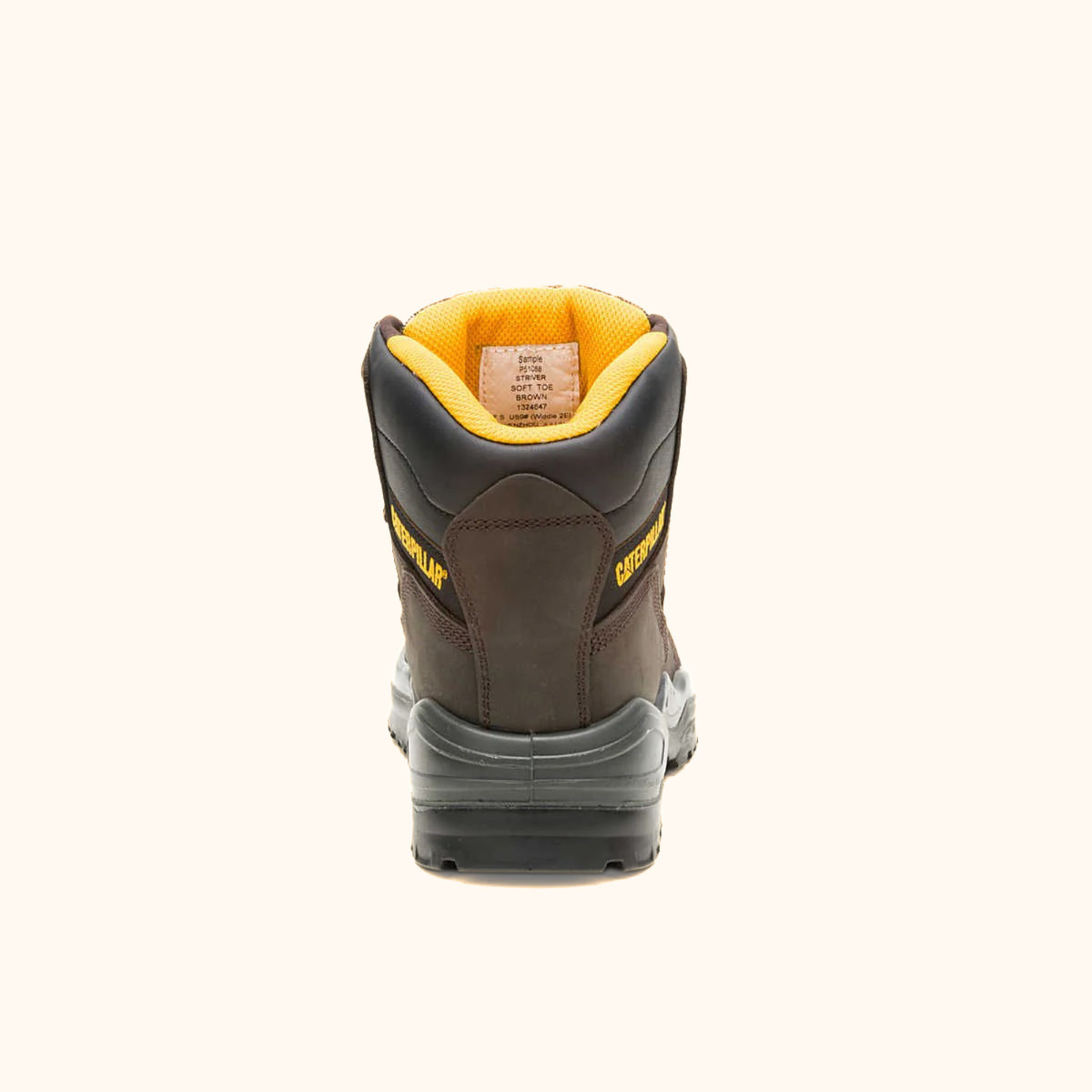 Rear view of CAT Striver Work Boot