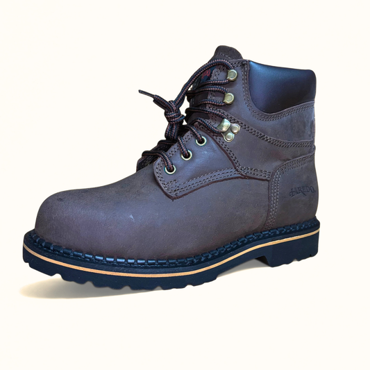 Laredo Hub & Tack Steel Toe Boot brown leather work boot front angle view