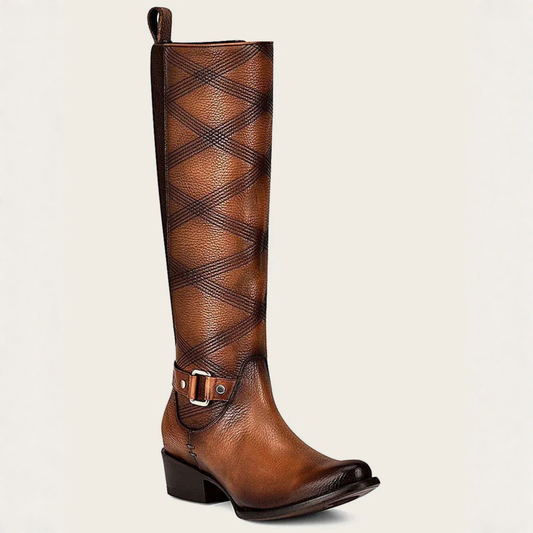 Cuadra Women’s Honey Embroidered Riding Boots angled front view