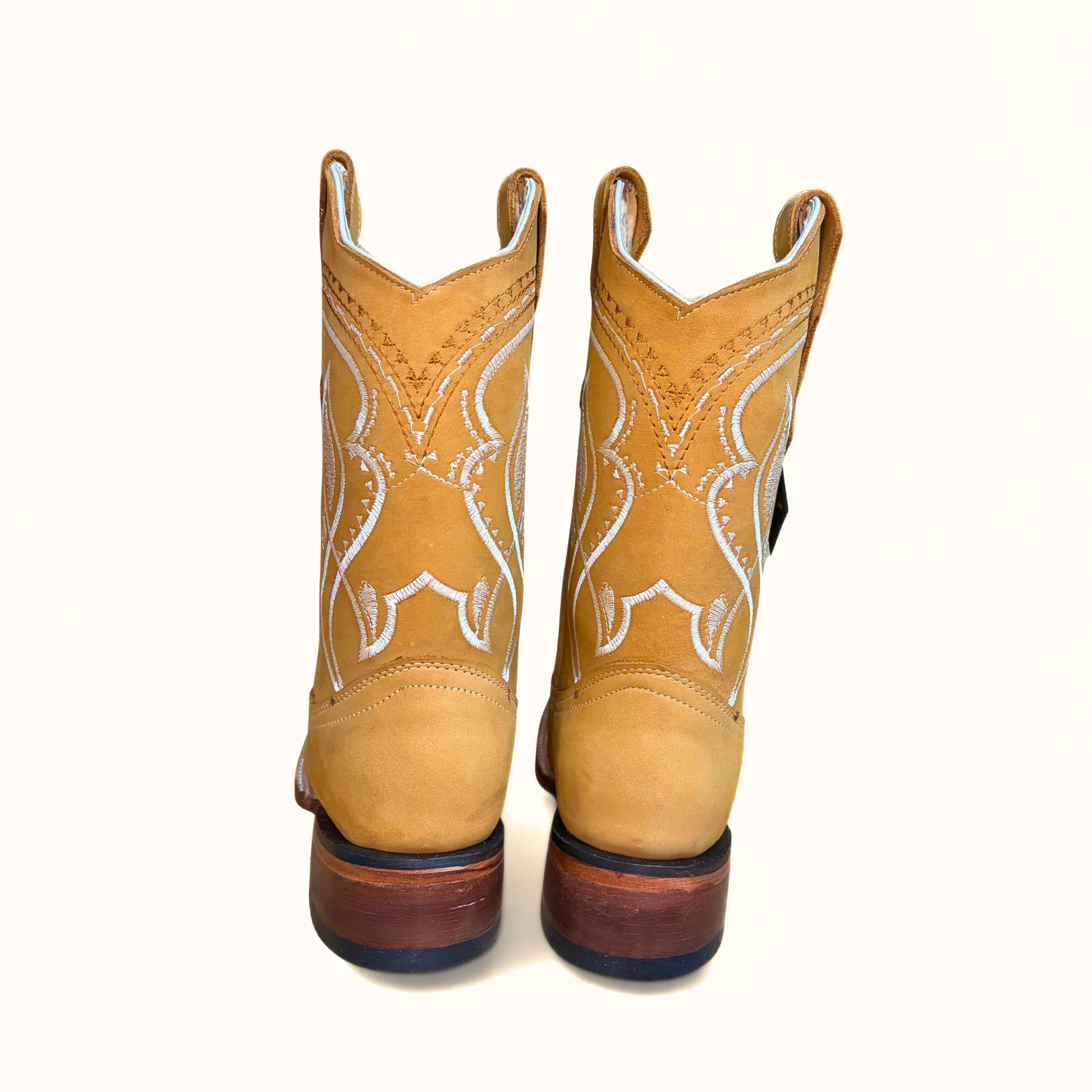 Arius Nubuck Miel Bulldog Western Boot rear view