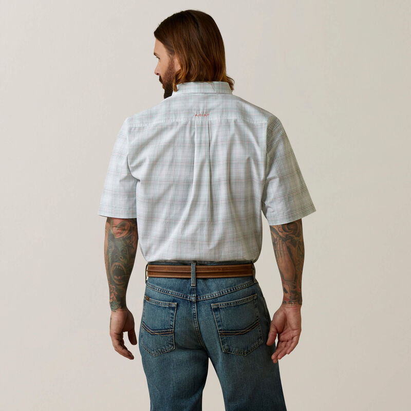 Back view of Ariat Pro Series Alec Classic Fit Shirt in white