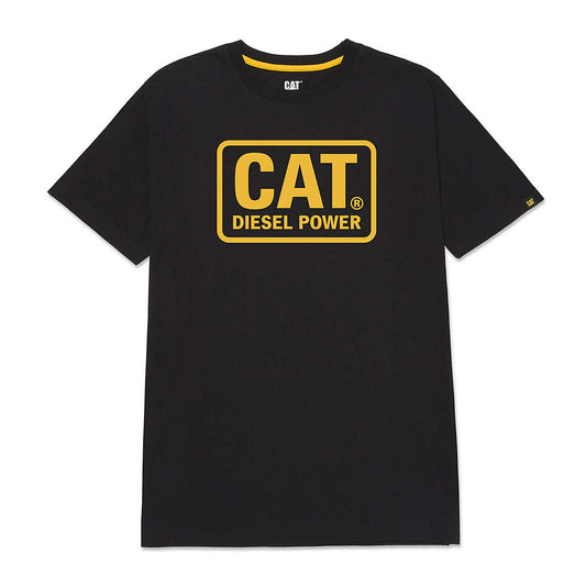 CAT Diesel Power Black Short Sleeve Tee front view