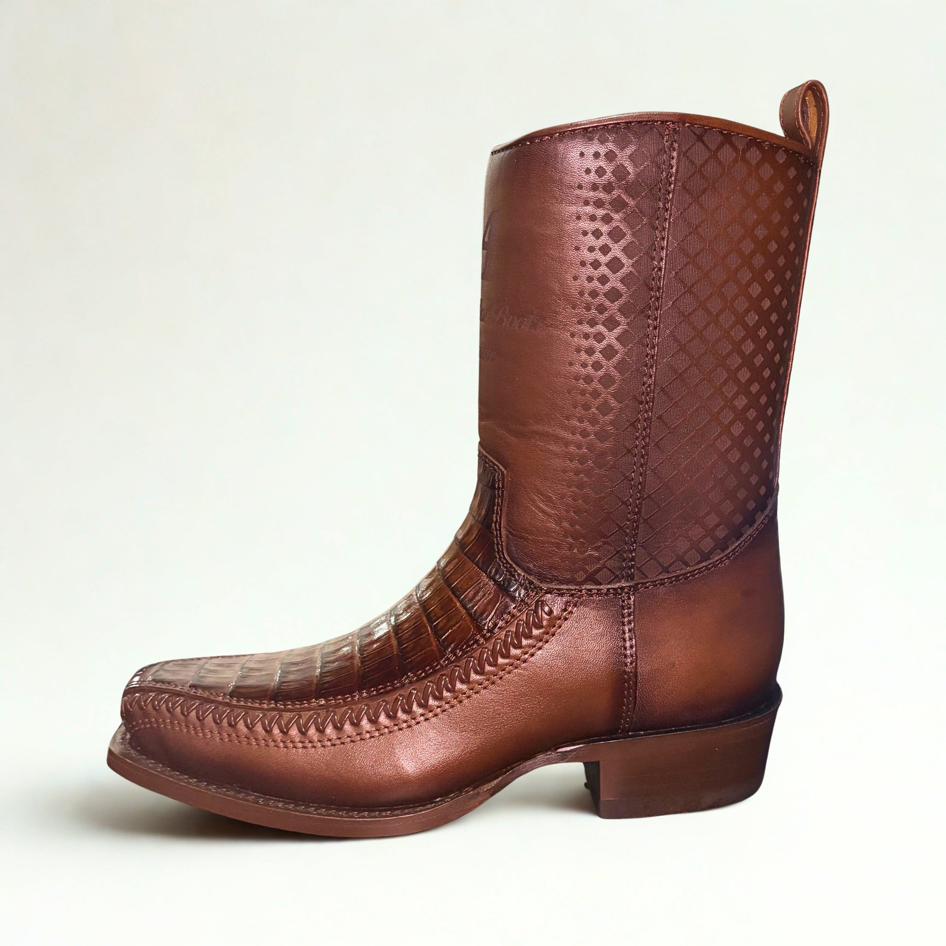 Los Altos Caiman Belly 7X Toe Low Shaft Boot side profile