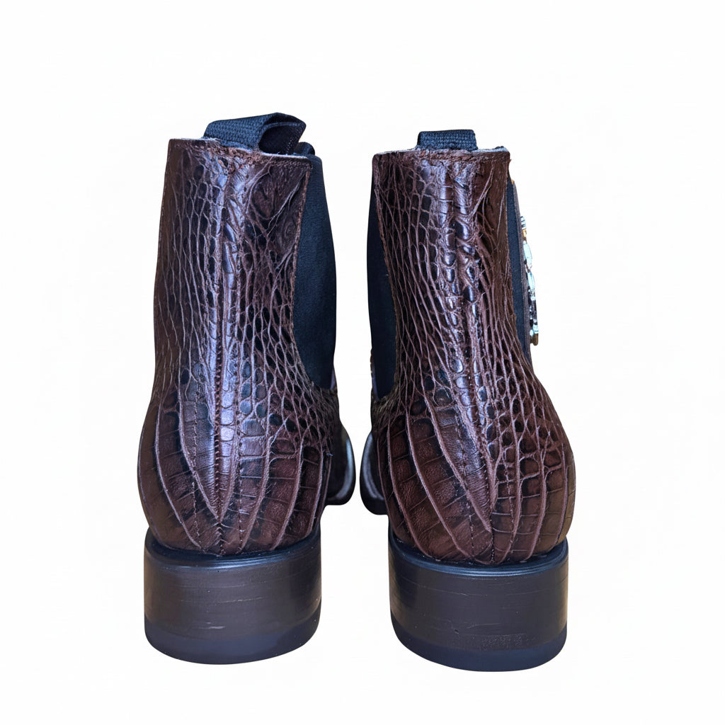 Cerro Crocodile Square Toe Western Boot rear view
