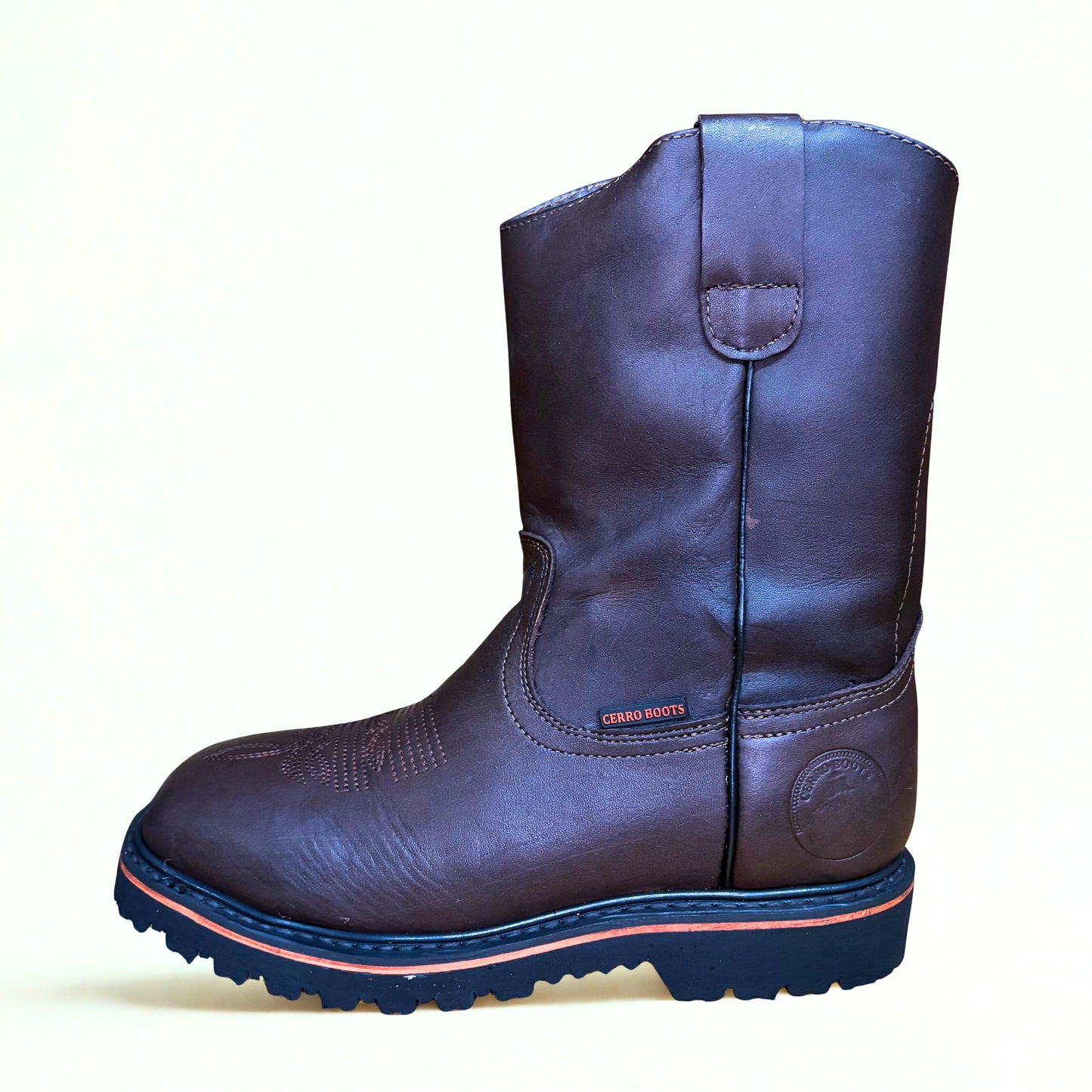 Cerro Roper Steel Toe Work Boot brown leather side view